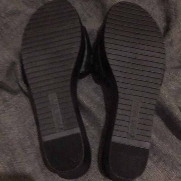 Women’s black open toe wedge sandals - Picture 5 of 5